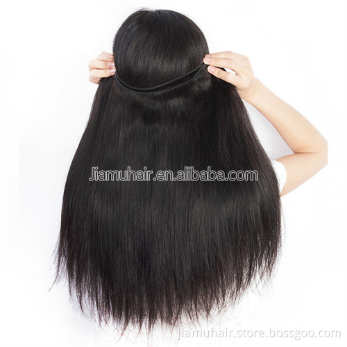 Straight Human Hair Weave Bundles Natural Black 100% Human Hair Bundles Remy Hair